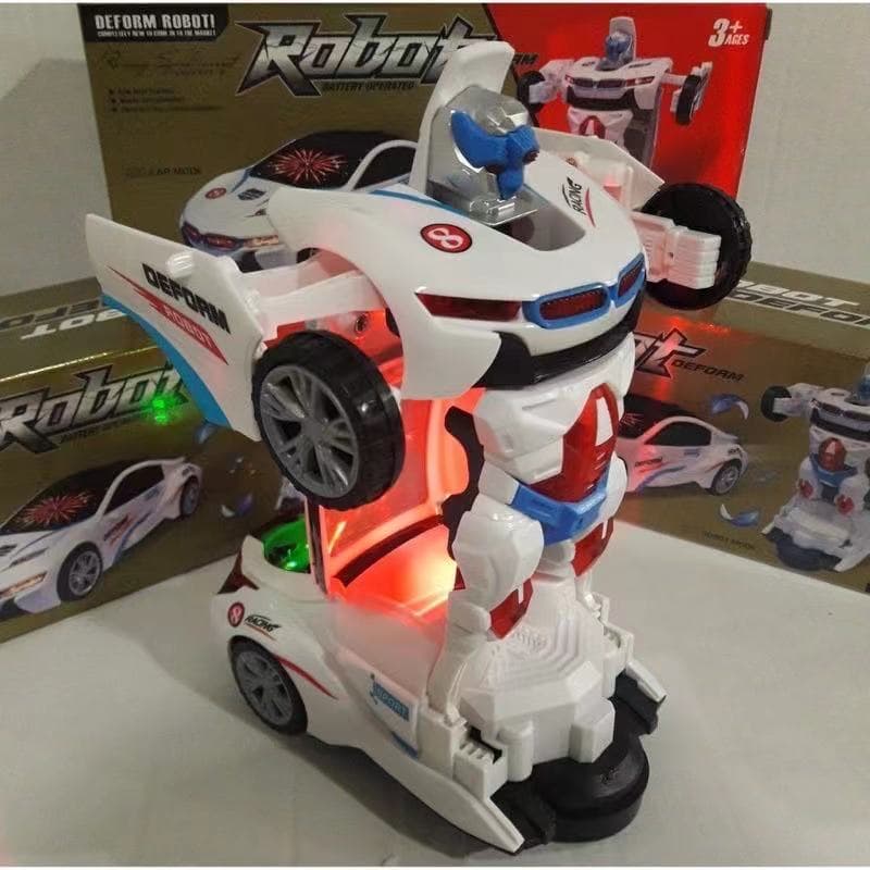 brinquedo Carrinho Camaro Transformers Vira Robô Luz Som Bate Volta