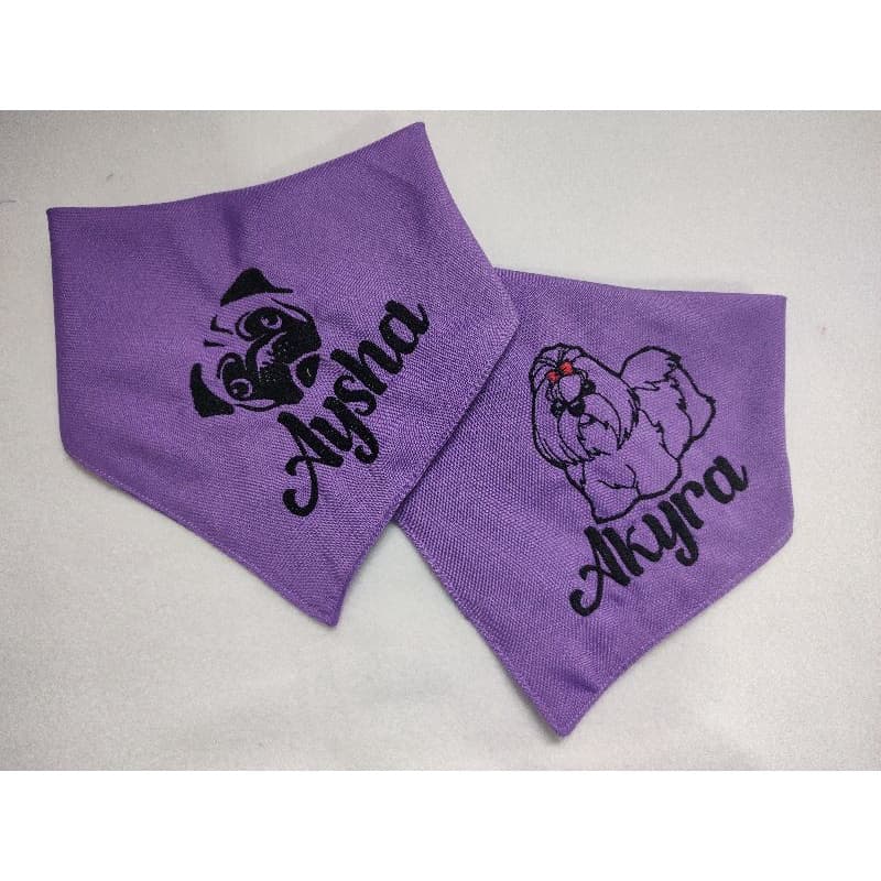 BANDANA PET  NOME E👑DESENHO👑 para Cachorro  Bordado Personalizada - Com botão de fechamento .