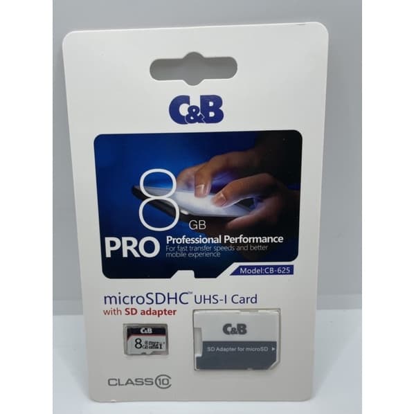 Cartão de Memoria 8GB Com adaptador SD