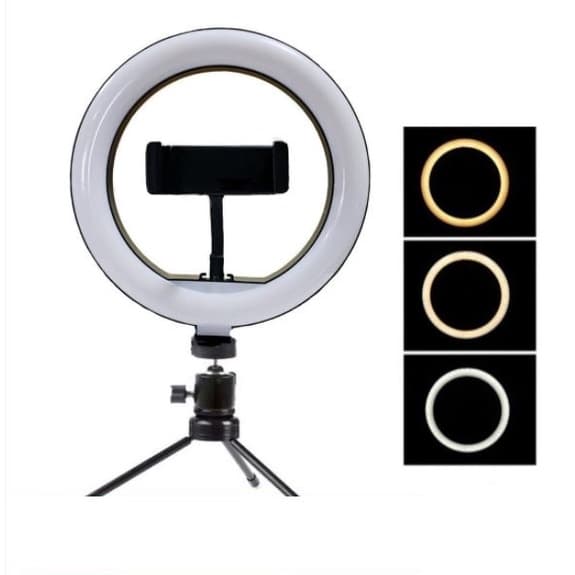 Iluminador Led 8 Polegadas Ring Light 20cm + Tripé De Mesa