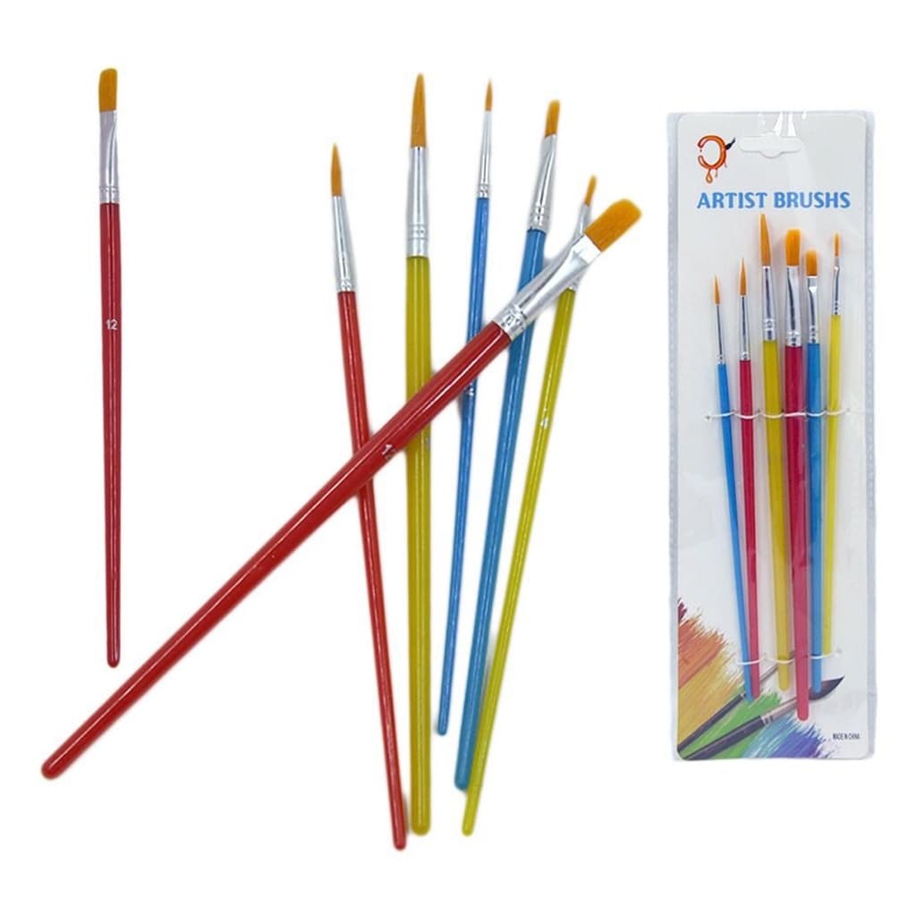Kit De Pincel Para Pintura Artística Com 6pcs , Material Escolar