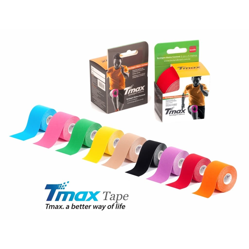 Bandagem elástica Terapêutica tmax kinesio taping Fisioterapia/Ortopedia pós Cirúrgico Bioland Original.