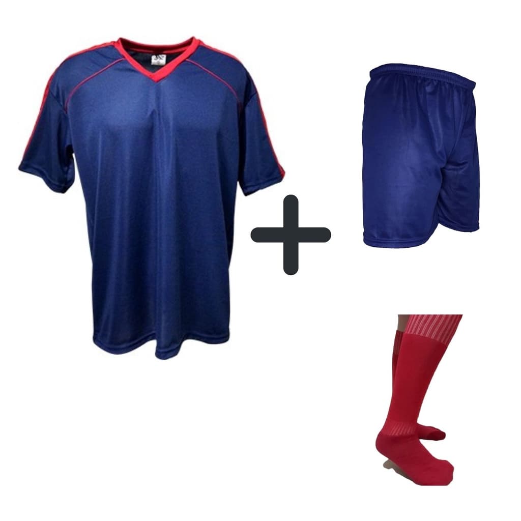 Kit Jogo de 25 Camisas Numeradas +  25 Calção + 25 Meião Fardamento Uniforme Futebol