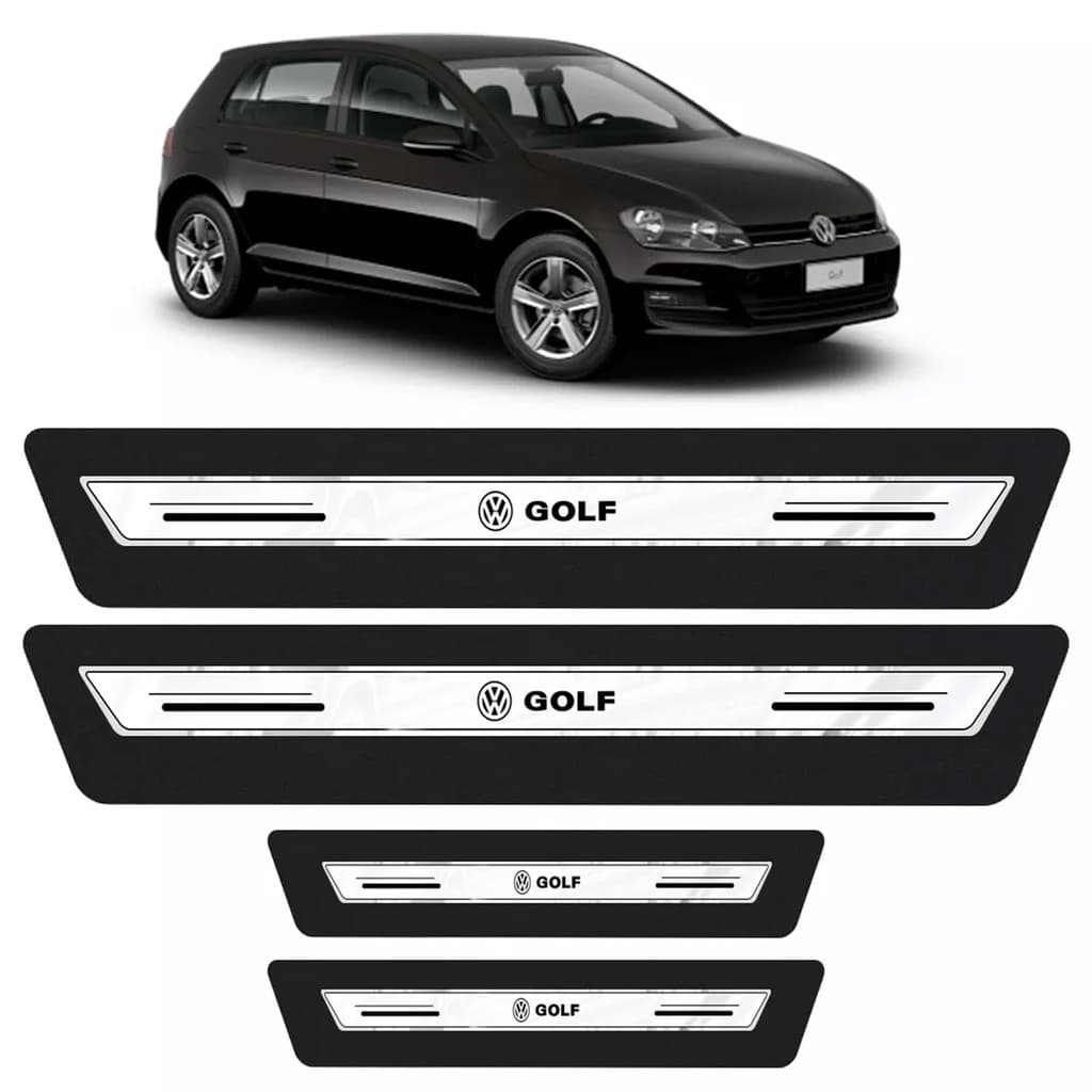 Soleira Ultra Protetora Porta Platinum Volkswagen Golf - Prata