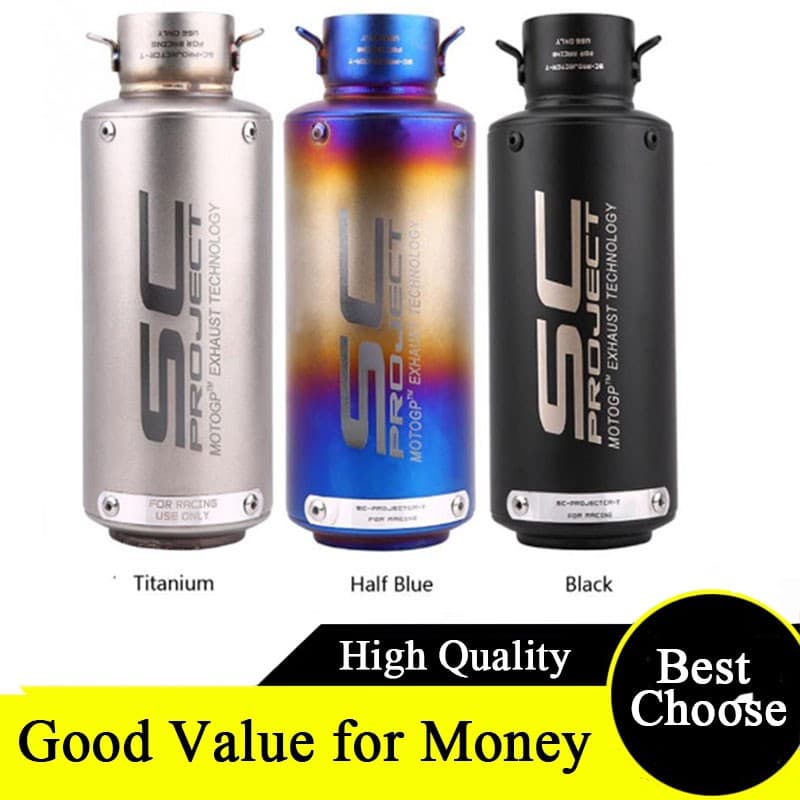 Universal  51/60MM Inlet Motorcycle Exhaust Pipe SC Project Exhaust Mufflers Moification