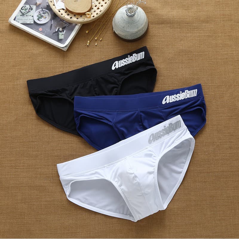 Roupa Íntima Masculina De Seda Gelada Malha Confortável Respirável aussiebum
