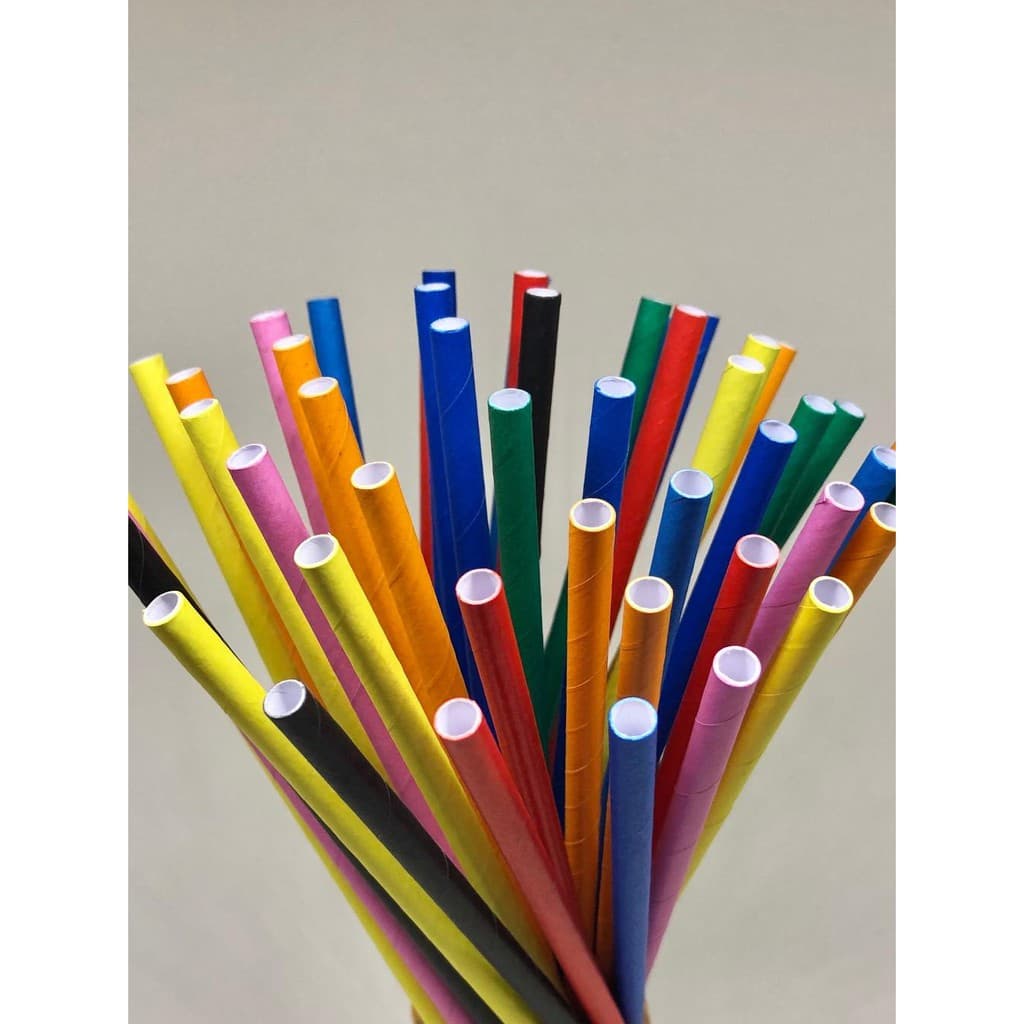 120 Canudos De Papel Lisos Coloridos Para Topo De Bolo