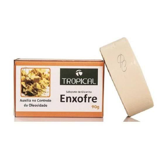 Sabonete facial Enxofre Coco Glicerina e açafrão Limpeza Profunda Tropical 90 Gr