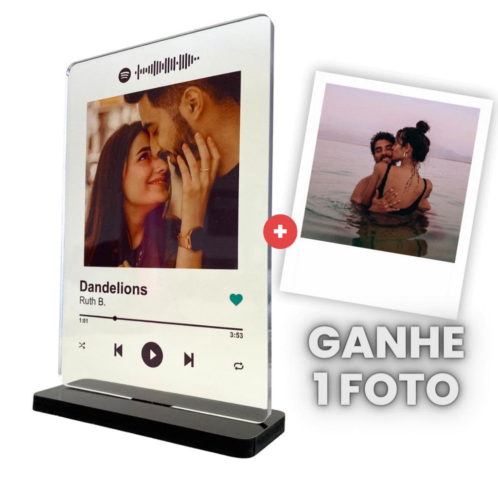 Placa Spotify Interativa - Base Preta - Personalize a sua!