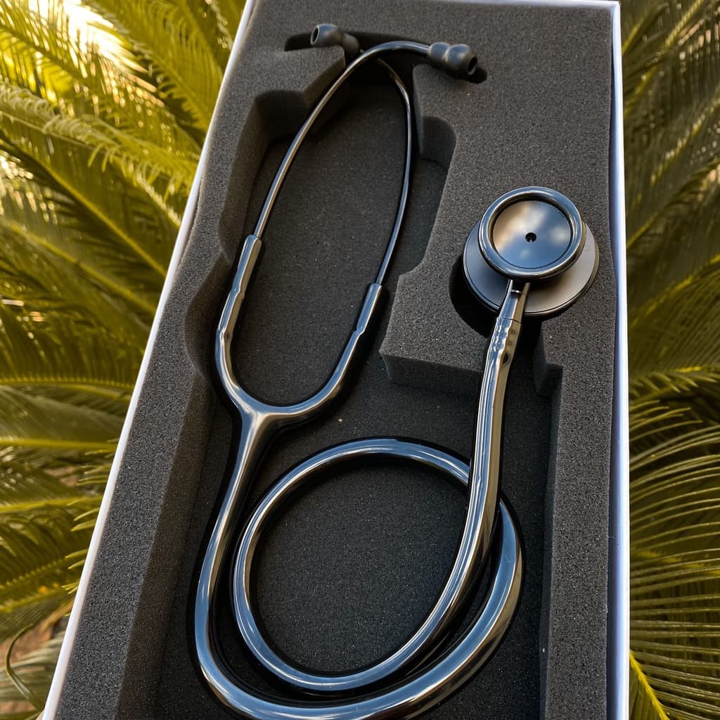 Estetoscópio Duplo Efficace Profissional BIC  preto - Ideal enfermagem e estudantes