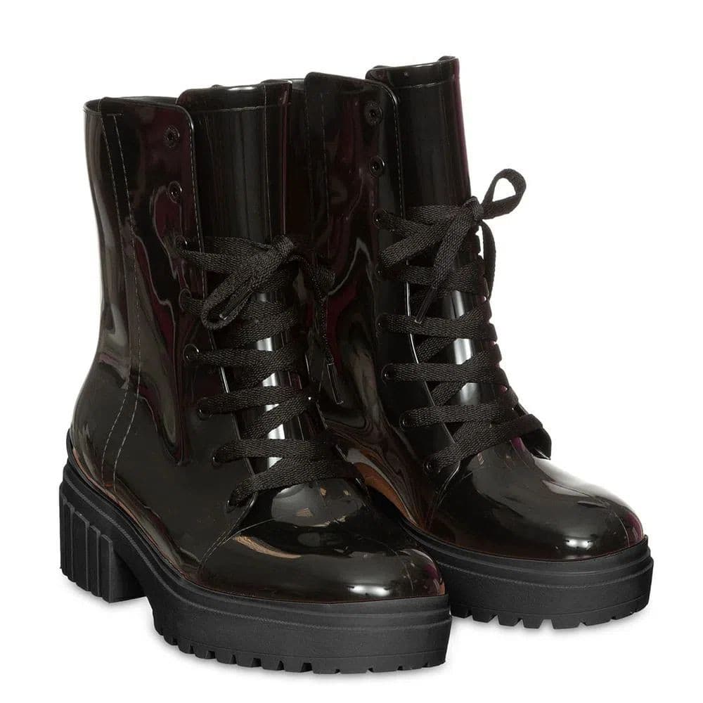 Bota Strokes Petite Jolie Feminina Tipo Coturno Preta