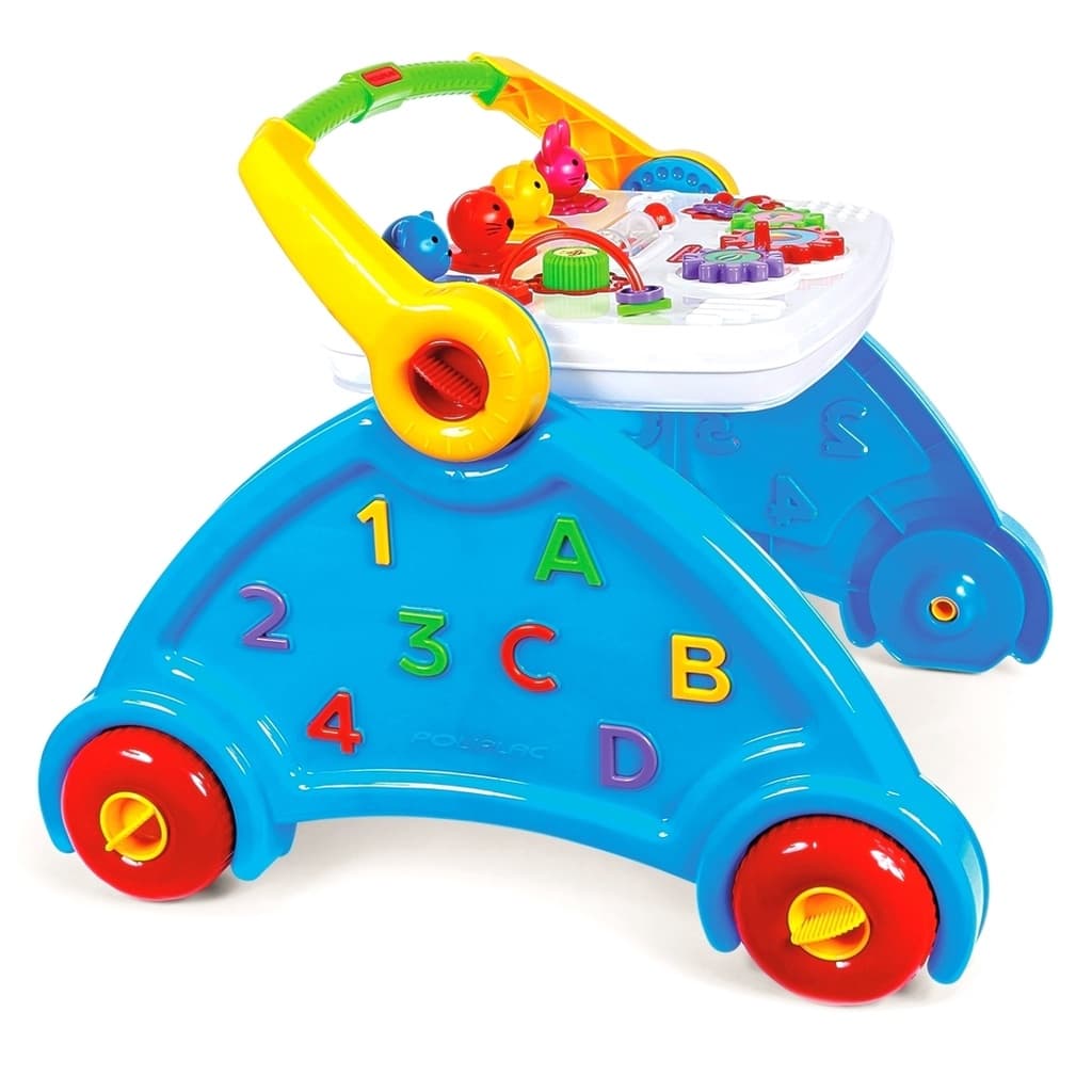 Andador Bebe 1 Ano Educativo Azul Com Som Atividades - Poliplac