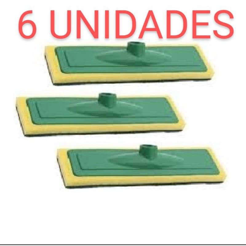 6 Rodos Esponja Lava Limpa Piso E Azulejo SEM CABO