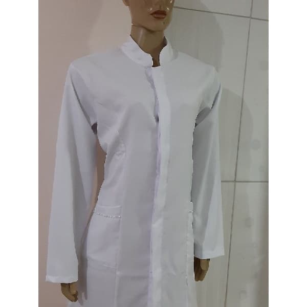 Jaleco feminino tecido microfibra com pedraria