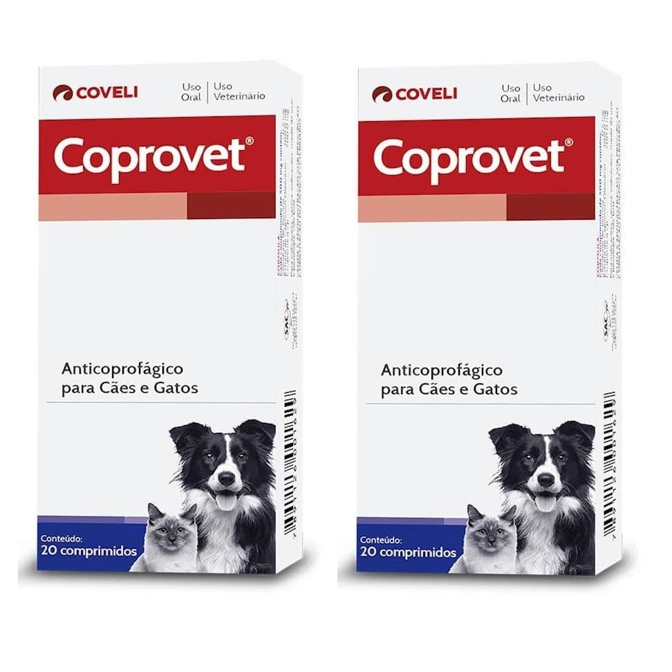 Kit 2 Coprovet 20 Comp Anticoprofágico Para Cães E Gatos