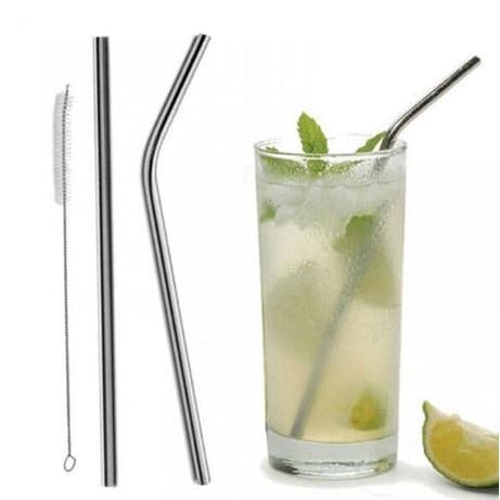 Kit 03 Canudos Drink Reutilizável Inox + Escova Não Enferruja Sustentável