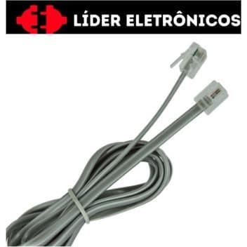 CABO DE TELEFONE 1,5 METROS RJ11COR PRETO