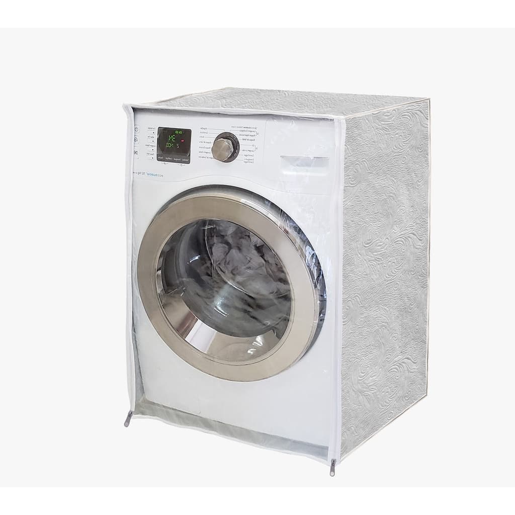 Capa Protetora de Maquina de Lavar Flanelada Abertura Frontal Com Visor Transparente GG Várias Cores