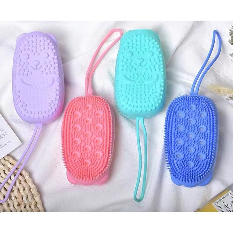 Esponja De Banho Massageadora Silicone Com Espuma Interna
