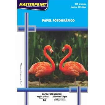 Papel Fotográfico A4 Glossy Brilho 230g 20 Folhas Premium MasterPrint