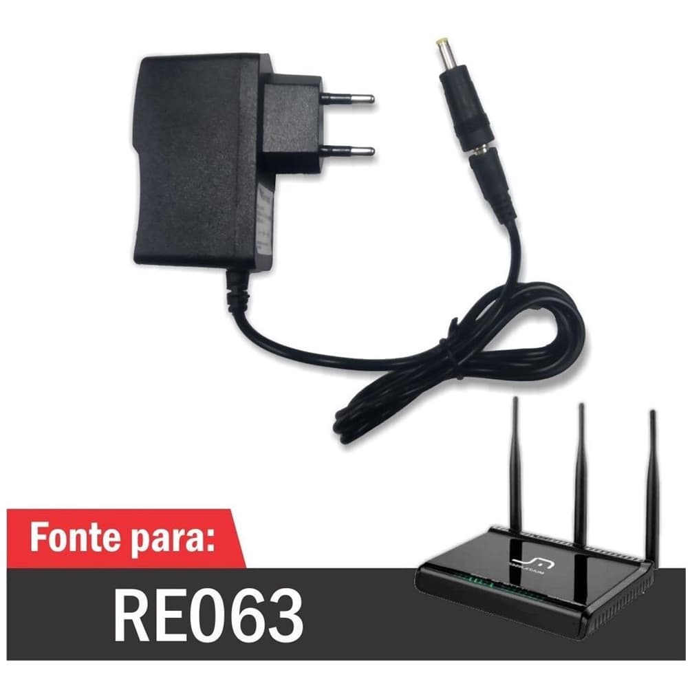 Fonte Para Roteador Multilaser Re063 ( Carregador / Cabo de Forca / Cabo de Energia ) - R2575
