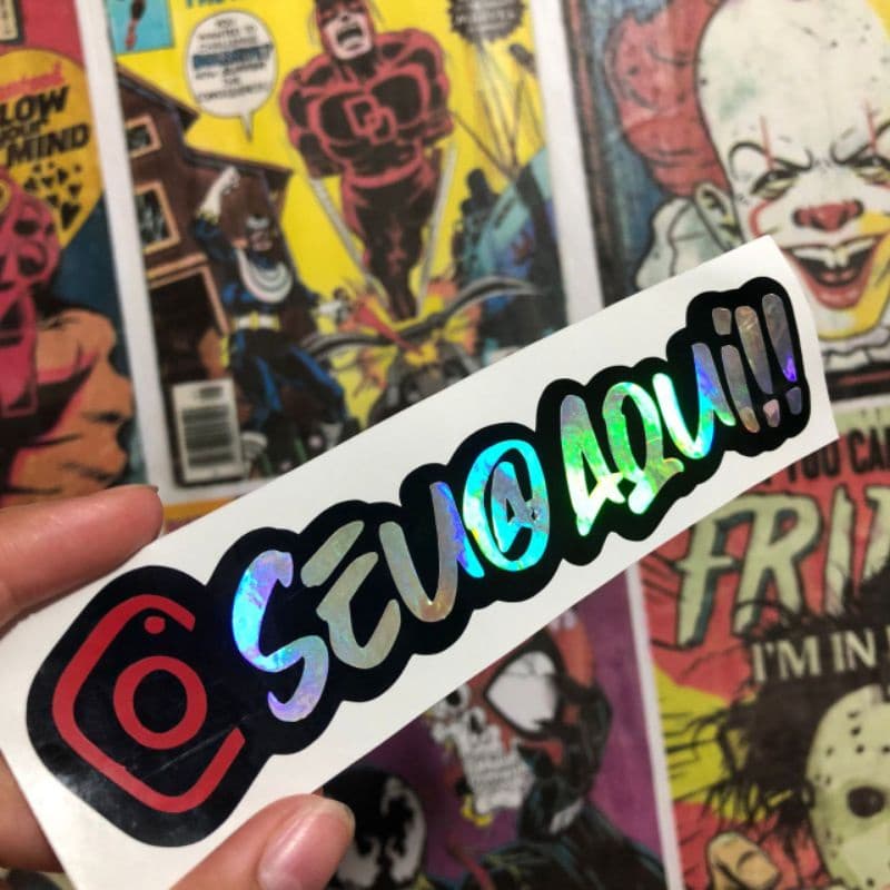 Adesivo Personalizado com seu @ Holográfico