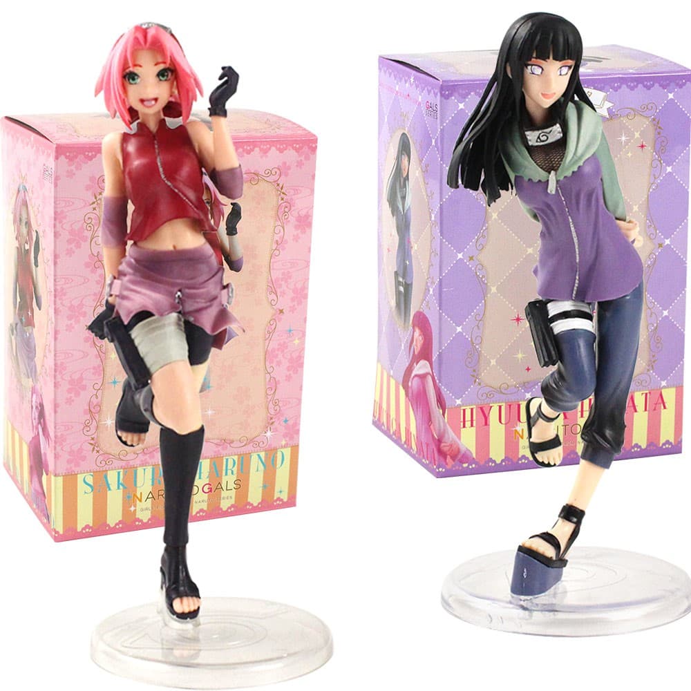 20-23cm Anime Naruto Shippuden Figura Haruno Sakura Hyūga Hinata Estátua Manga Decoração Pvc Estatueta De Ação Modelo Co