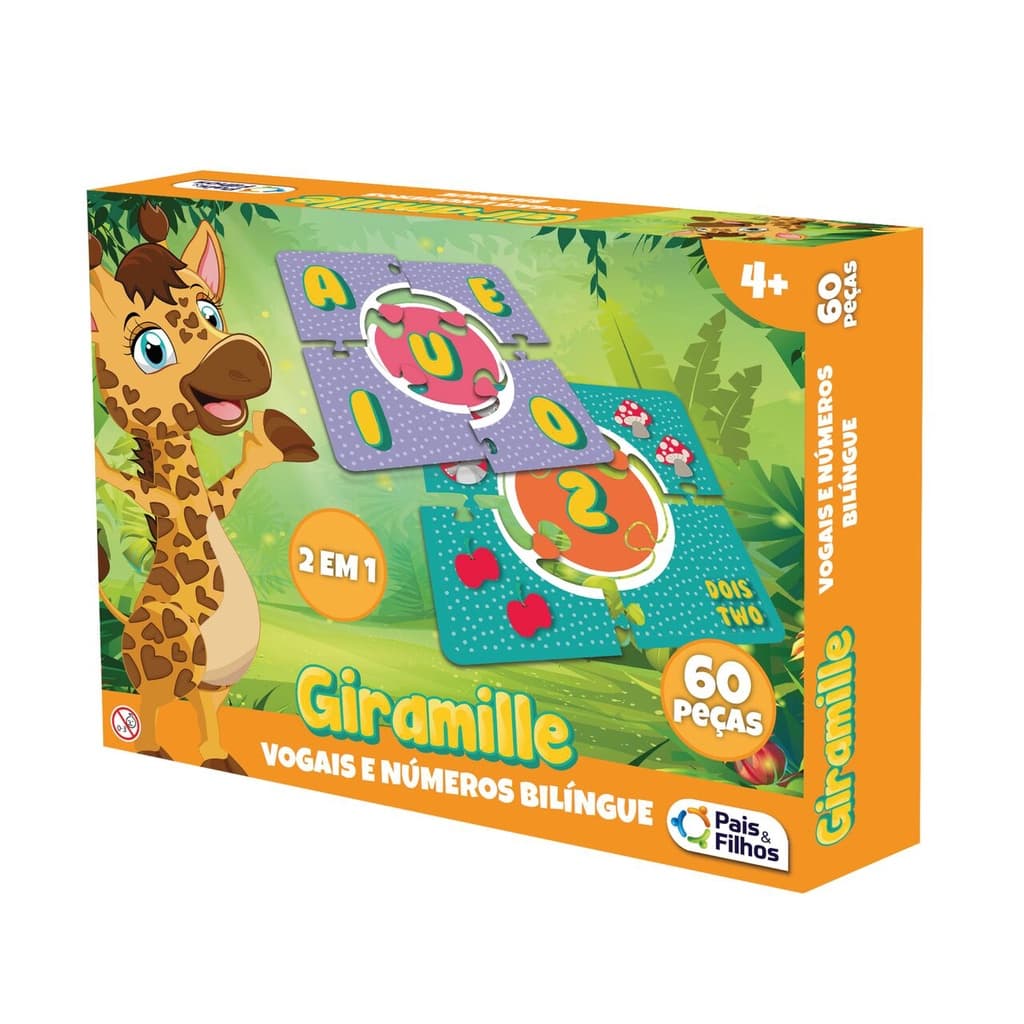 Vogais E Números Bilíngue Giramille 10787 Pais E Filhos