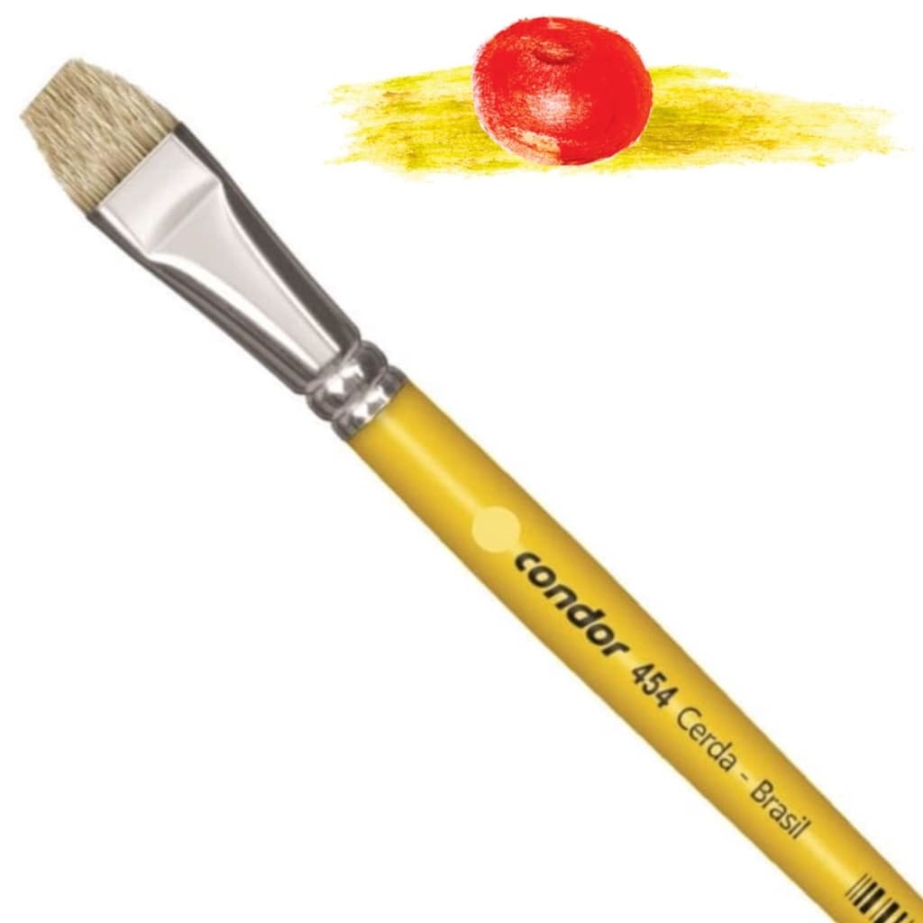 Pincel Série 454 Chato Curto Lixado Condor 10