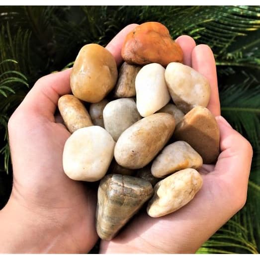 01 kg PEDREGULHO DE RIO N. 02 MESCLADO / DIVERSAS CORES PARA AQUÁRIOS, DECORAÇÕES E ARTESANATO