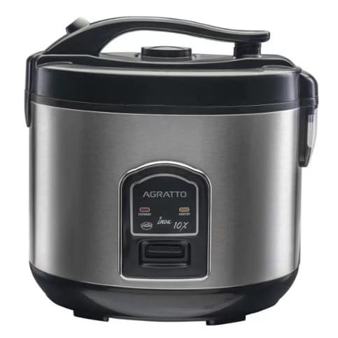 Panela Elétrica de Arroz 10 Xícaras 700W Preto e Inox