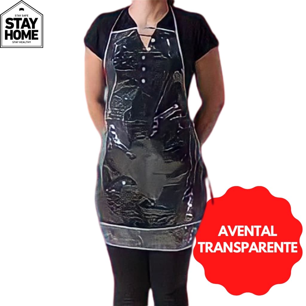 Avental Transparente Plástico 70cm X 45cm