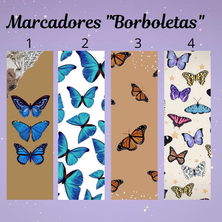 Marcador de página Borboleta - Plastificado (com ou sem tassel)