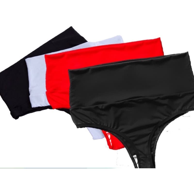Kit 4 Calcinha fio Dental Cós Alto Lisa Aperta Barriga Modeladora Conforto Atacado Revenda.