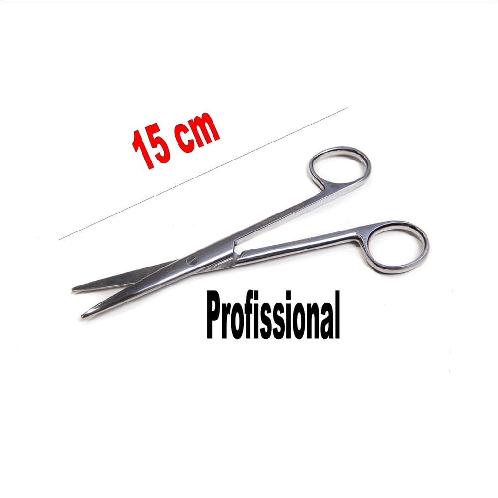 Tesoura Mayo-Stille Inox sem Ponta Profissional 15cm curva ou reta