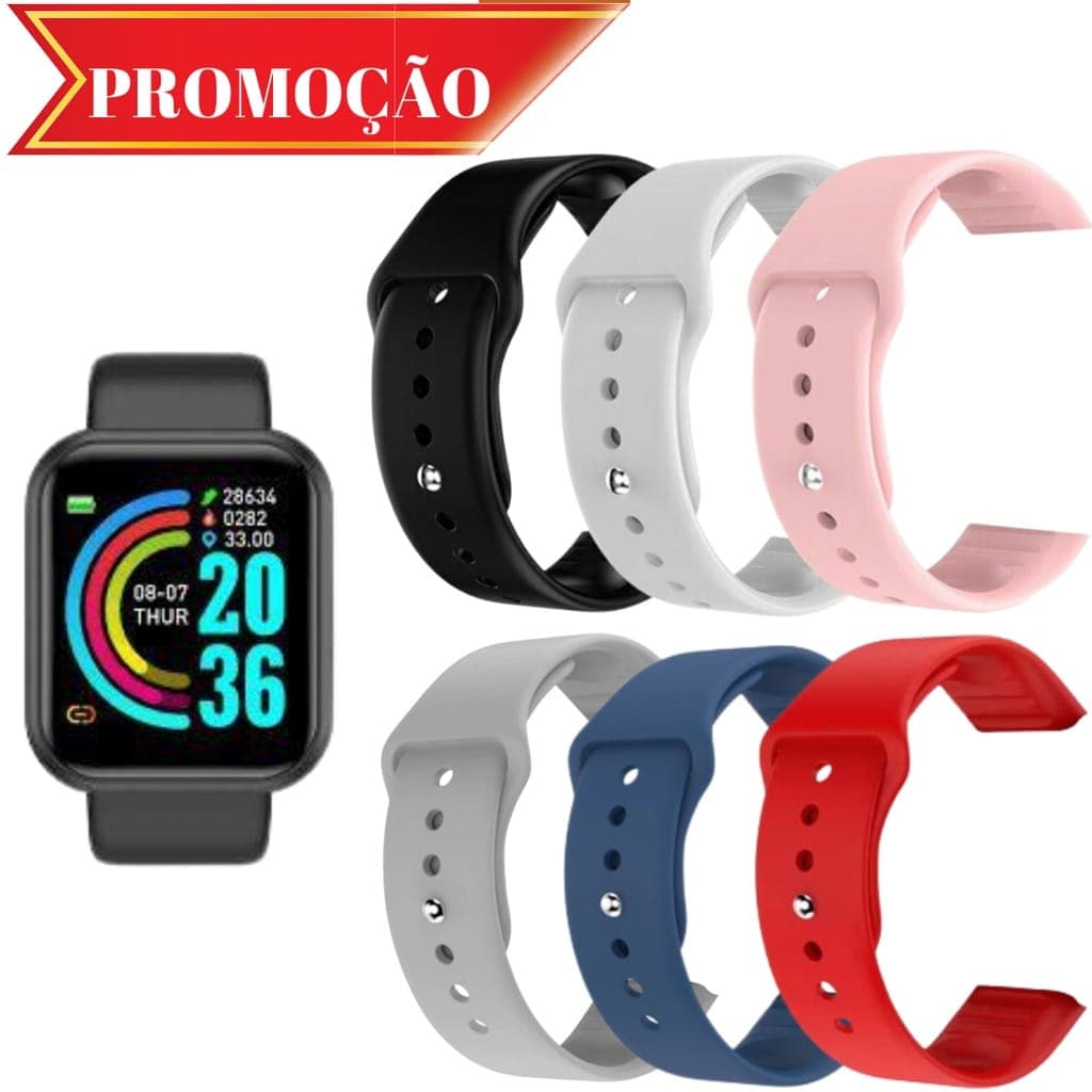 Pulseira d20 Para Smartwatch D20 Y68 D28  Smartwatch V6 - Pulseira de Encaixe USB  Pronta Entrega