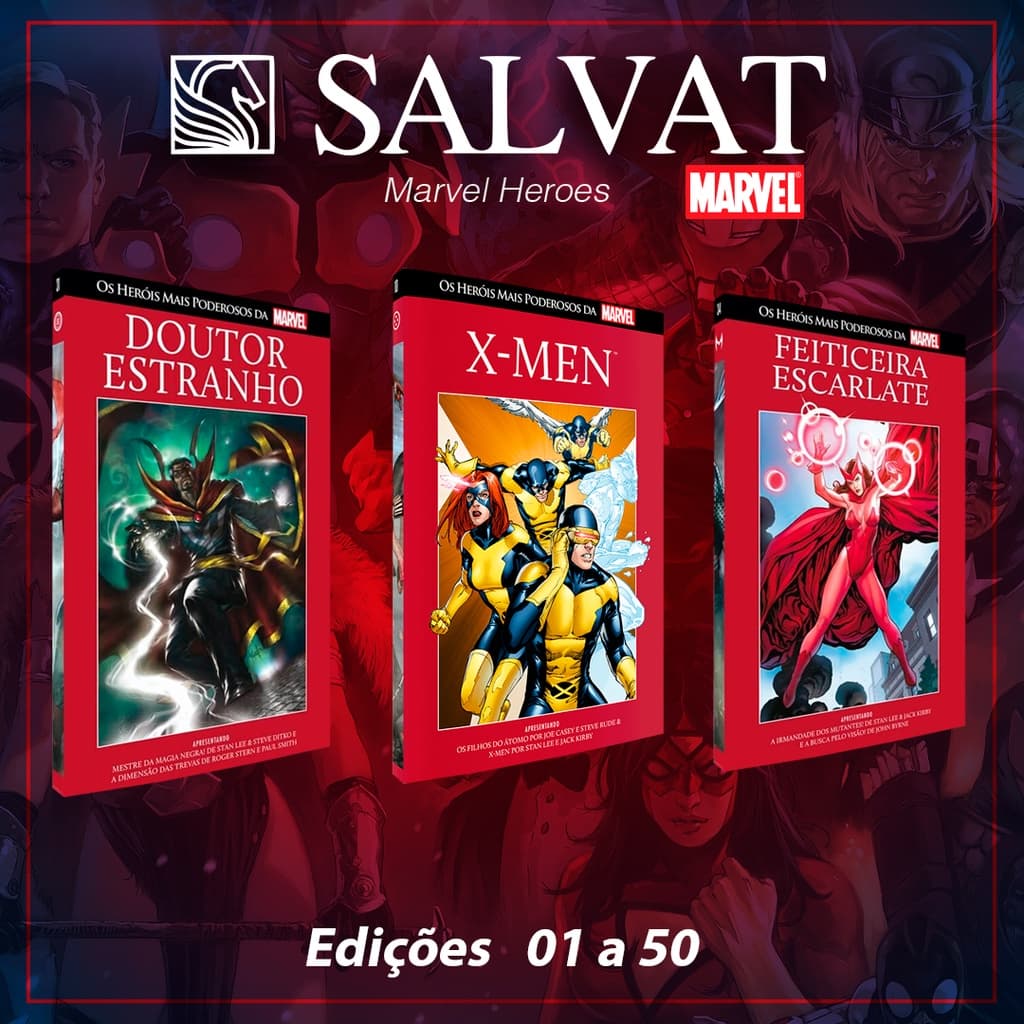 Os herois mais poderosos da Marvel - Salvat Capa Vermelha - Números 01 ao 50