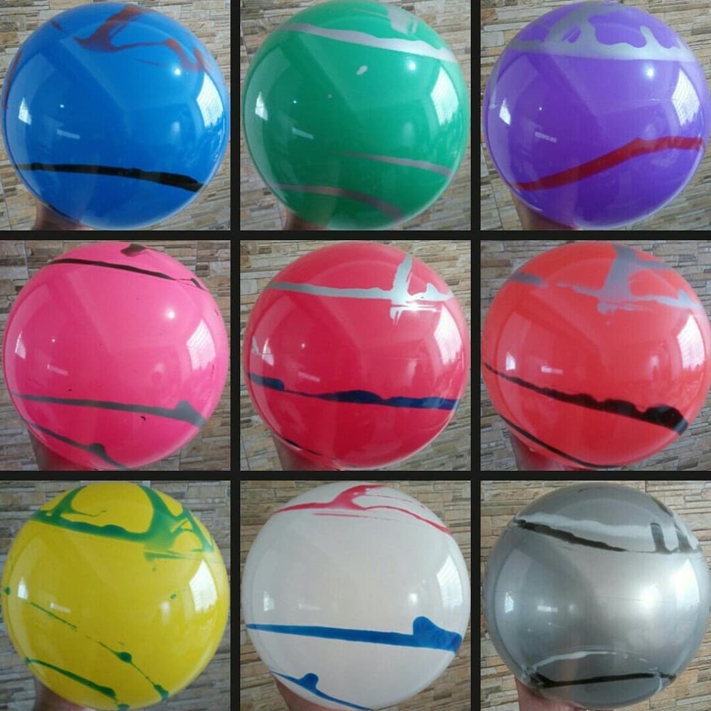 Kit 10 BOLAS DE VINIL DE PARQUE 40CM MARMORIZADAS COLORIDAS