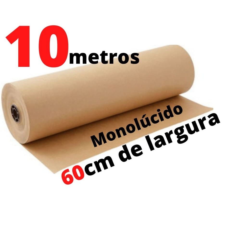 Papel Kraft 80g c/ 60cm de largura x 10 Metros de comprimento p/ embalagem ( Monolúcido )