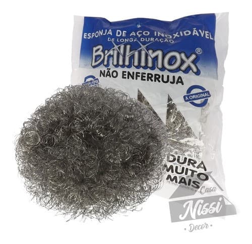 Esponja Aço Inox Limpeza Não Enferruja Longa Duração Pct/5