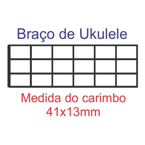Carimbo Acorde De Ukulele - Medida 41x13mm