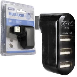 Hub Usb 3 Portas Pc Notebook Portátil Gira 180° 2.0 Knup Hb-t82