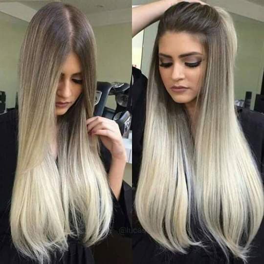 Aplique Loiro Liso Ombre Hair 60cm 150gr Bio Orgânico