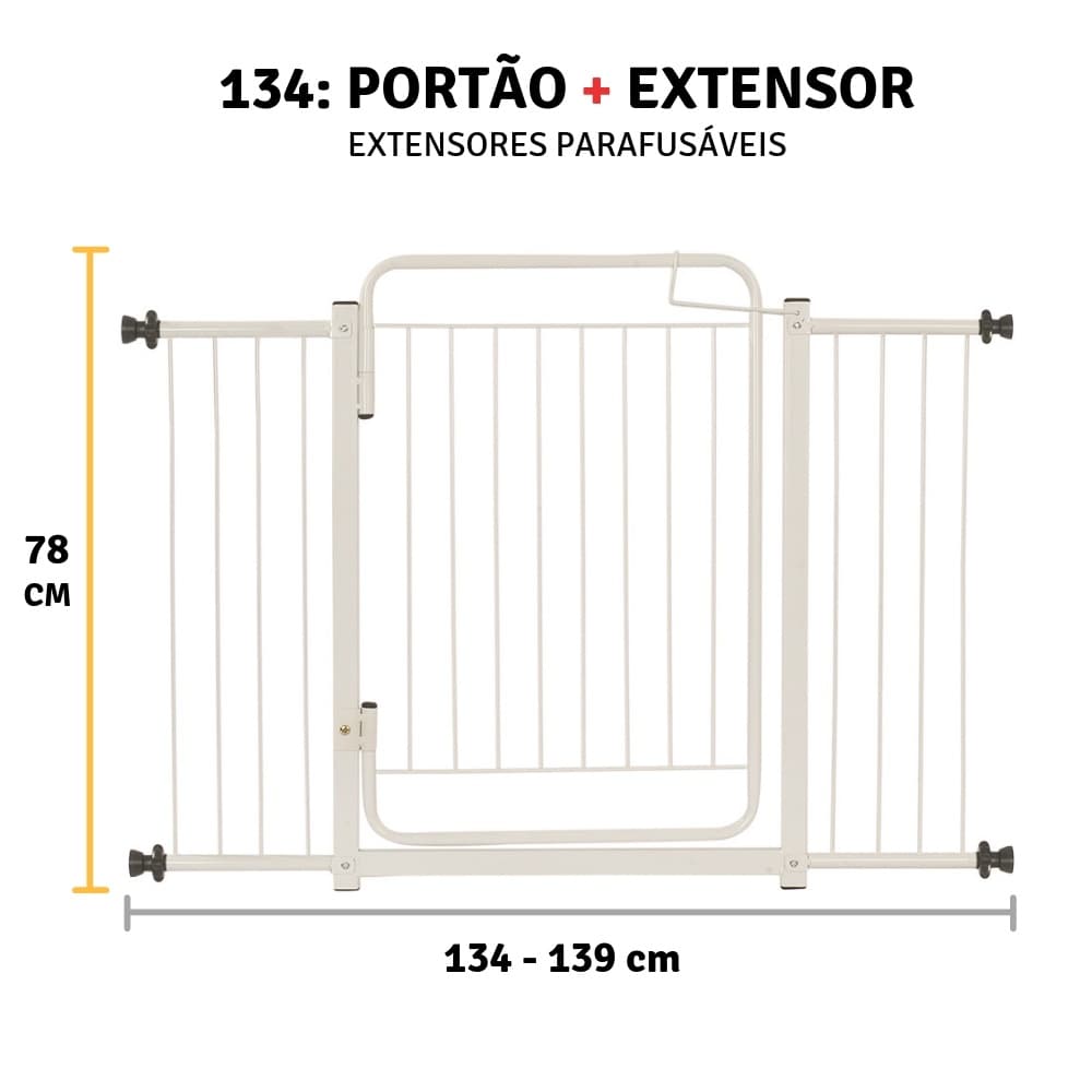 Grade De Porta Portão Proteção Cachorro Criança 134 A 139 Cm