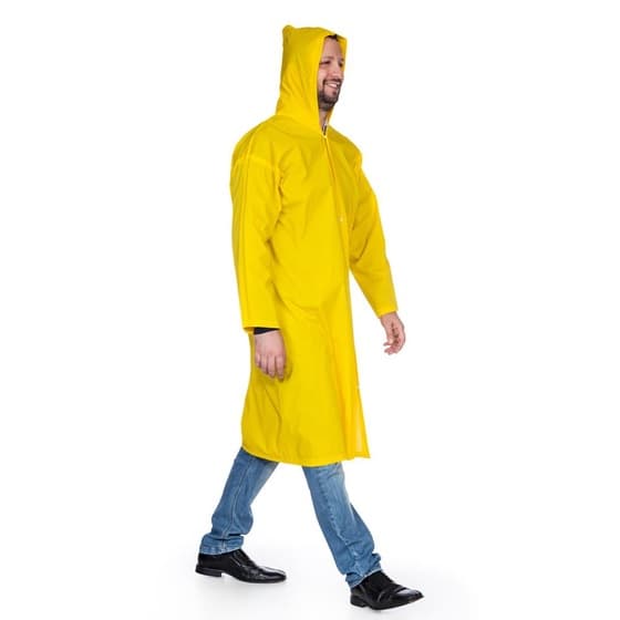 Capa De Chuva PVC Forrada EPI c/ Capuz Proteção Impermeável Obras Agro