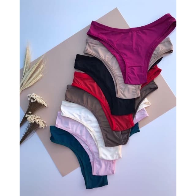 Kit 10 Calcinha Tanga Conforto Microfibra Forro 100% Algodão Lingerie Feminina