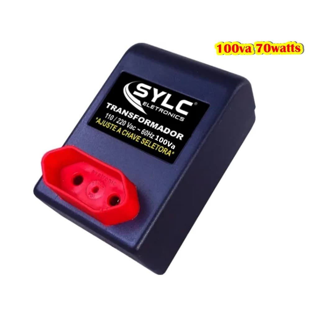 Conversor Transformador 100va 70w 110v/220v C/ Chave Seletora
