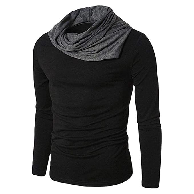 Blusa Manga Comprida Gola Cacharrel Em Malha Masculina