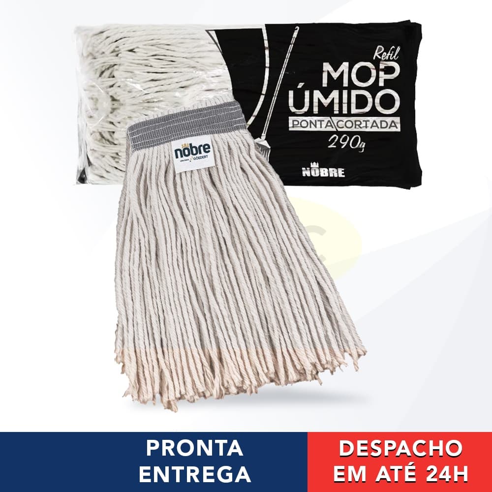 Refil Esfregão Mop Úmido Algodão Ponta Cortada Limpeza Geral