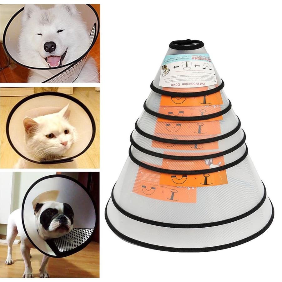 Colar Elizabetano Pós Cirúrgico Para Cachorro Gato Proteção Para Evitar Mordida E Lamber Feridas LR-0134
